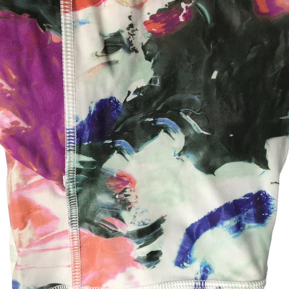 Lululemon Yoga Leggings Unicorn Tears Print Size Women's 6.  Black White Floral. - Picture 6 of 15